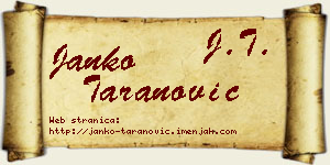 Janko Taranović vizit kartica